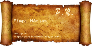Pimpi Mátyás névjegykártya